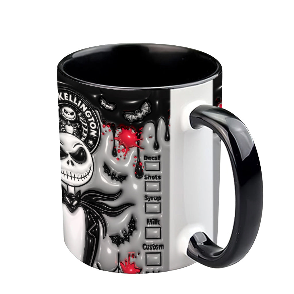 Personalized Nightmare Skeleton Mug Custom Name Gift for Halloween Accent Mug GradoCreations