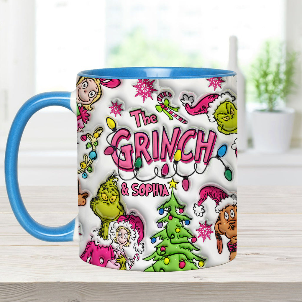 Personalized Grinch Accent Mug Custom Name Christmas Gift Accent Mug GradoCreations