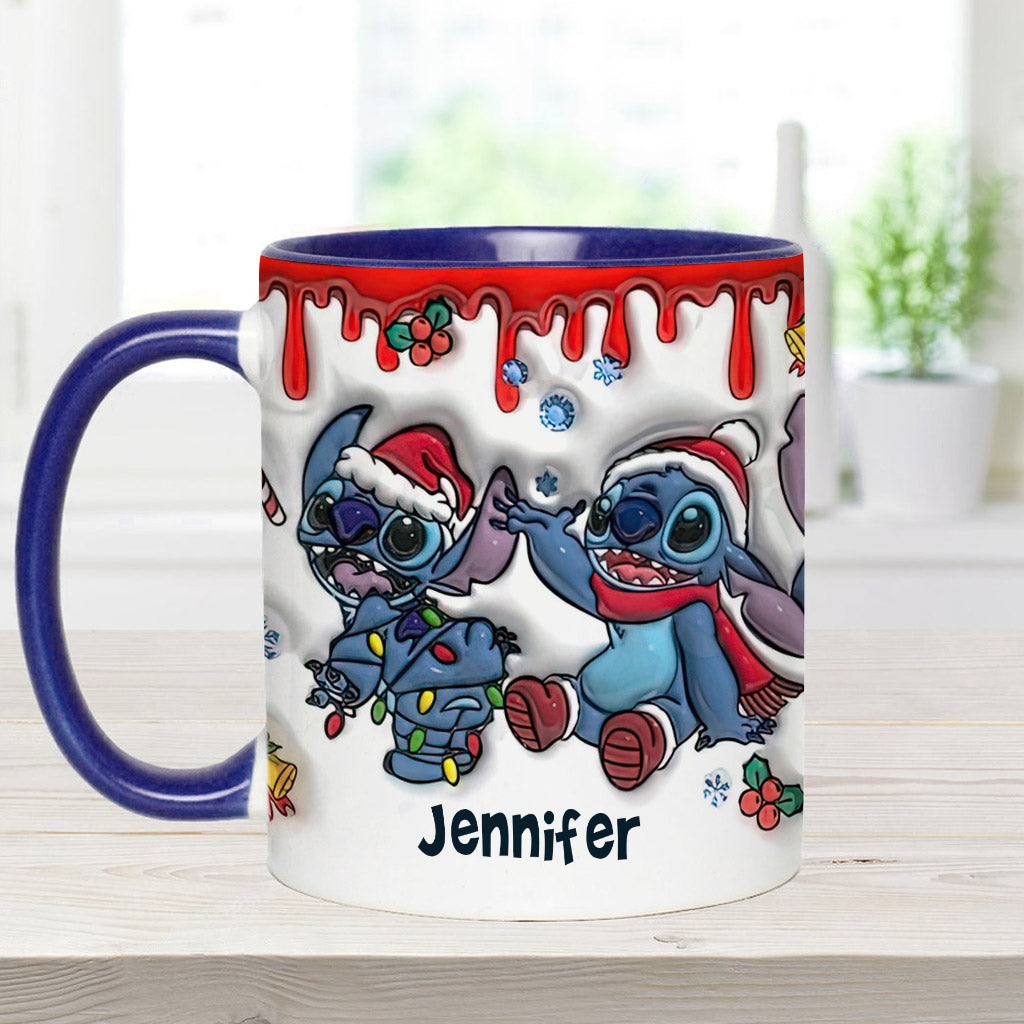 Personalized Christmas Accent Mug with Ohana Design for Mom Accent Mug GradoCreations