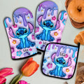 Personalized Ohana Oven Mitts & Pot Holder Set Custom Name Gift for Home Oven Mitts & Pot Holder Set GradoCreations
