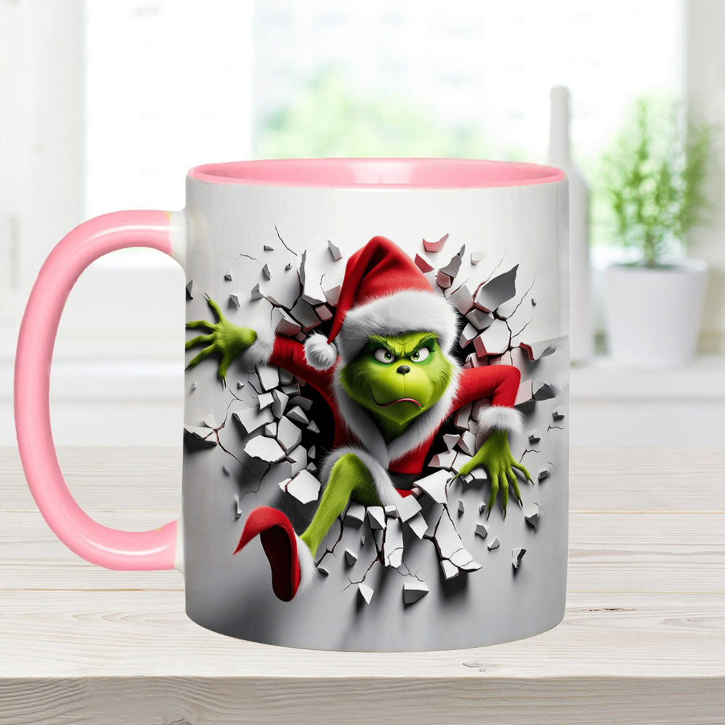 Personalized Christmas Accent Mug with Grinch Design for Holiday Gifts Accent Mug GradoCreations