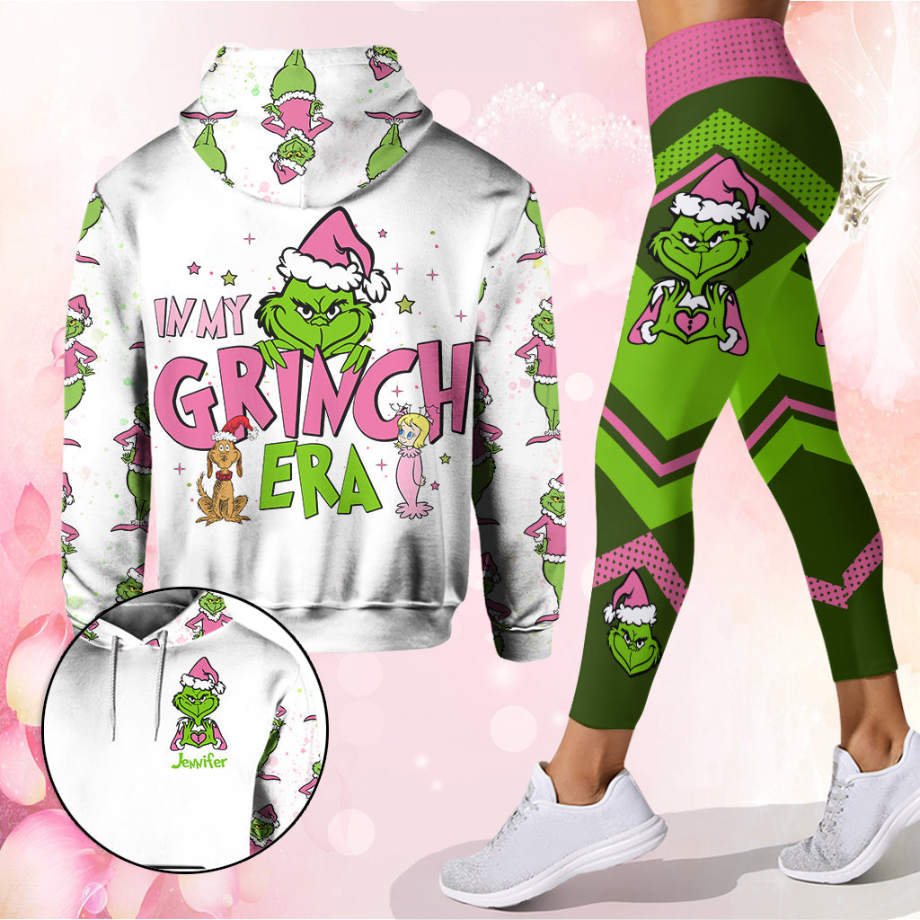 Personalized Grinch Era Christmas Hoodie and Leggings Set Hoodie & Leggings GradoCreations