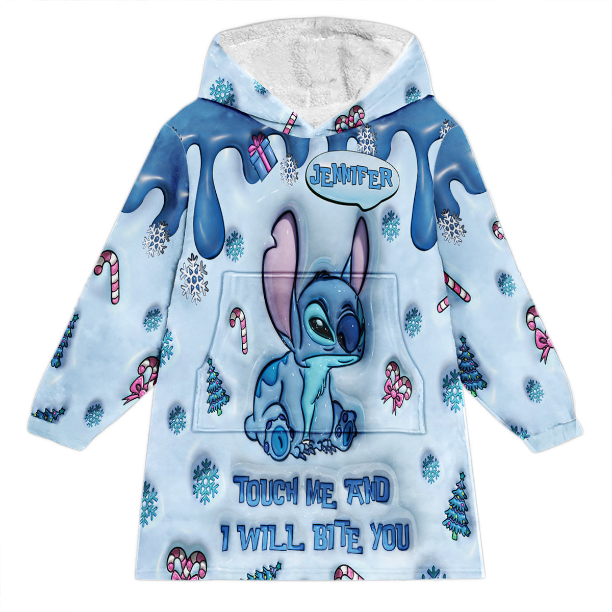 Personalized Ohana Blanket Hoodie Custom Name for Winter Gift Blanket Hoodie GradoCreations