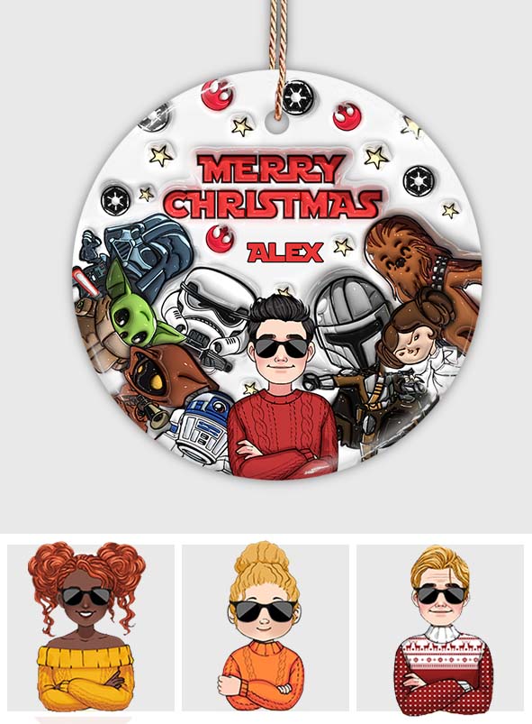 Personalized Ceramic Circle Ornament Merry Sithmas Gift for Kids Ceramic Circle Ornament GradoCreations