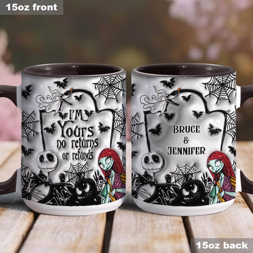 Personalized Halloween Accent Mug Custom Name for Couples Accent Mug GradoCreations