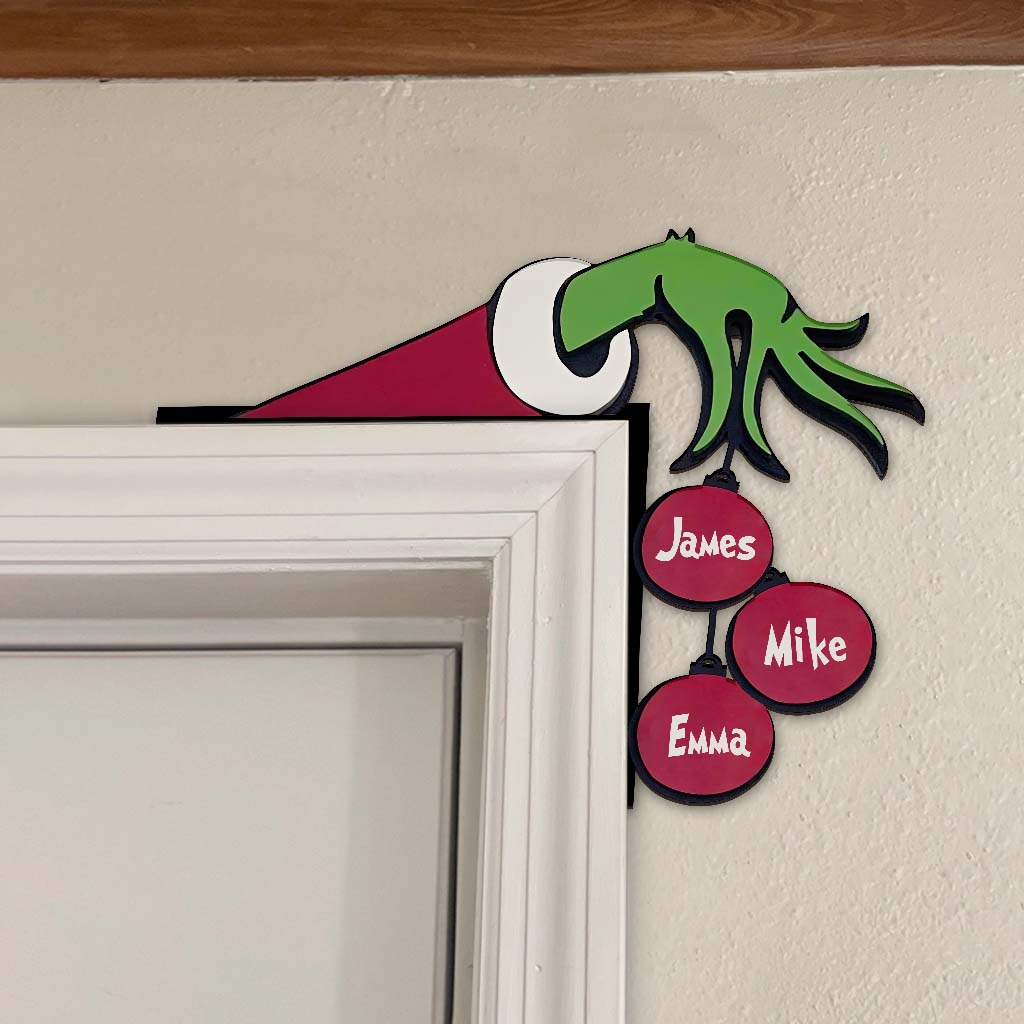 Personalized Christmas Door Frame Decoration Custom Names Gift Door Frame Decoration GradoCreations