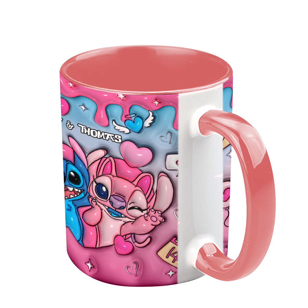 Personalized Ohana Accent Mug Custom Names Gift for Couples Accent Mug GradoCreations