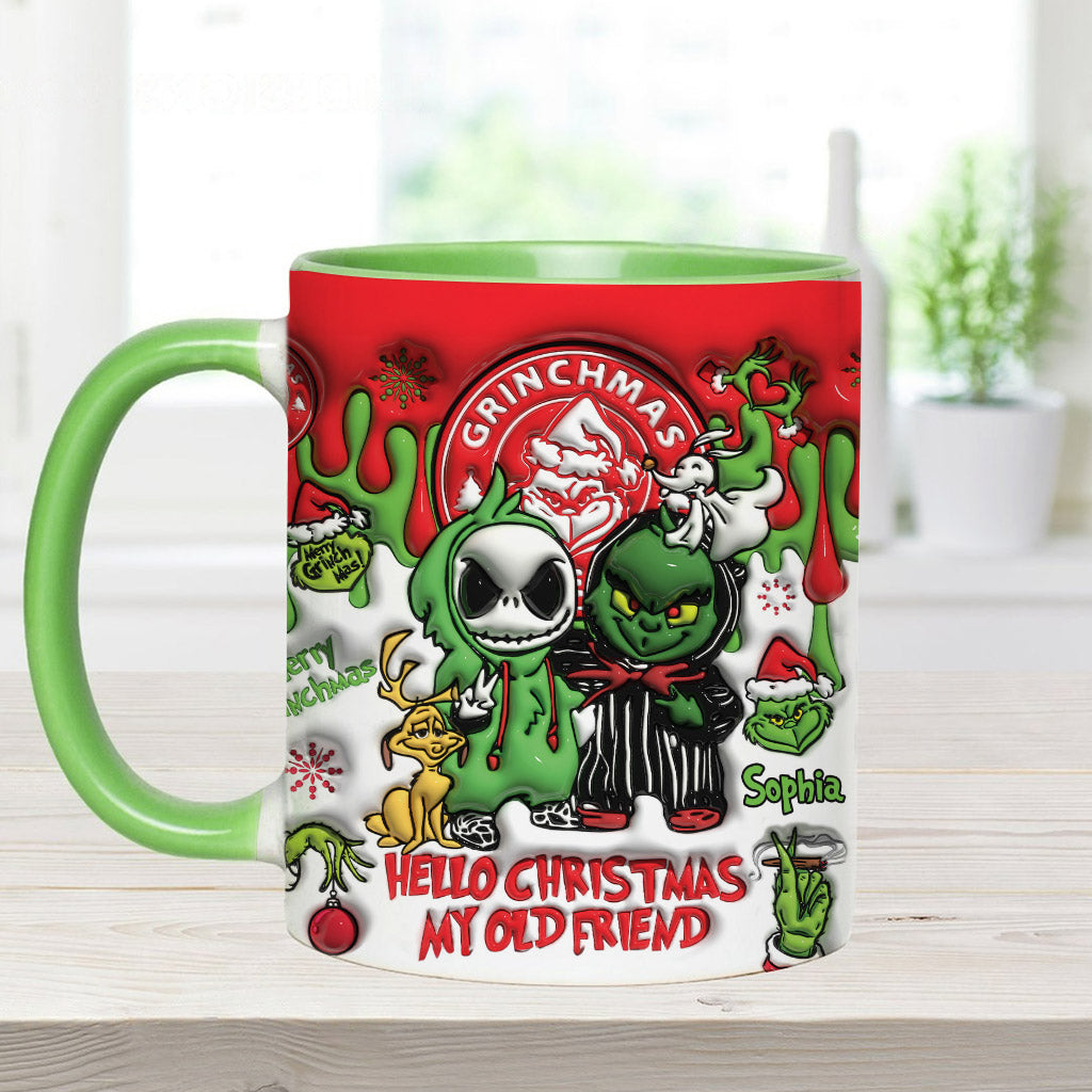 Personalized Grinch Accent Mug Custom Name Christmas Gift Accent Mug GradoCreations
