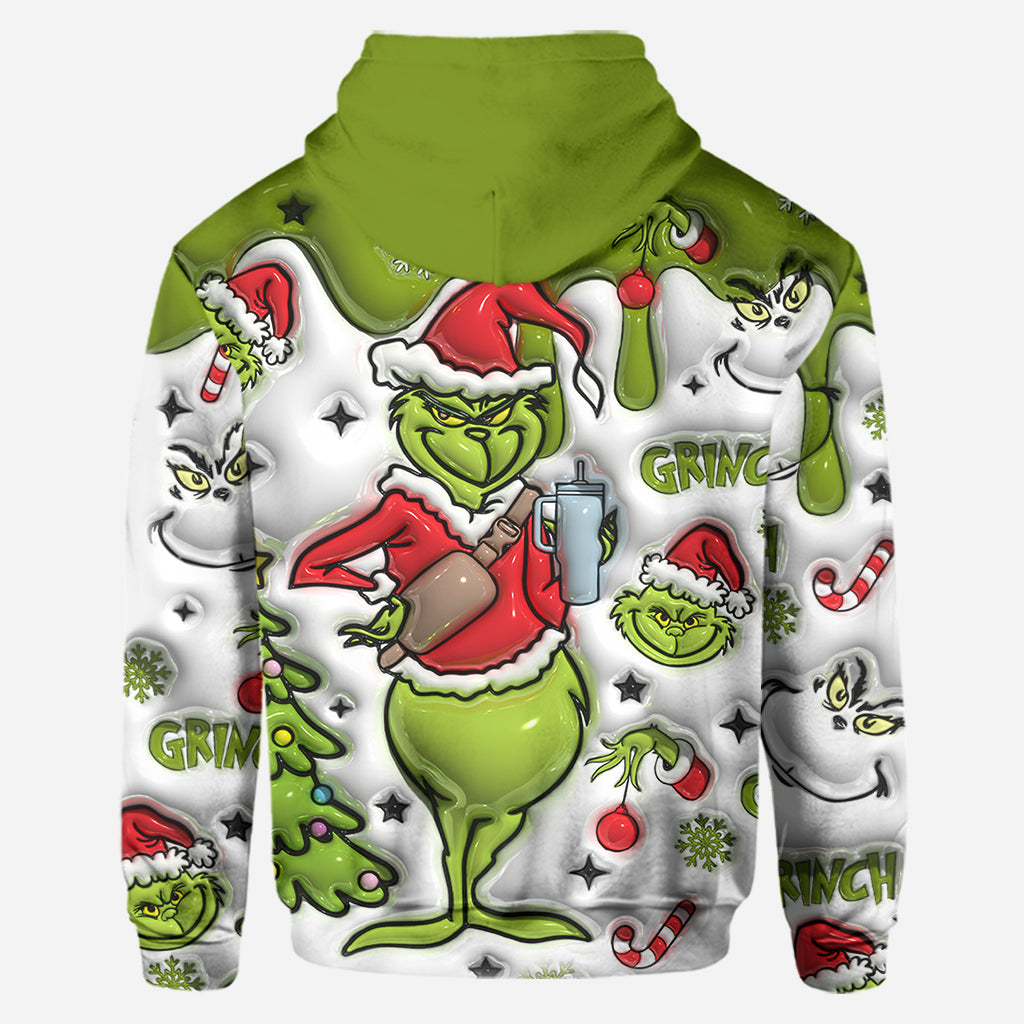 Personalized Grinch Hoodie and Leggings Set Christmas Gift Hoodie & Leggings GradoCreations
