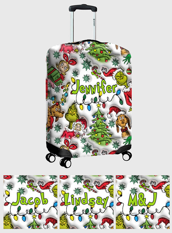 Personalized Christmas Luggage Cover Custom Name Gift Idea Luggage Cover GradoCreations