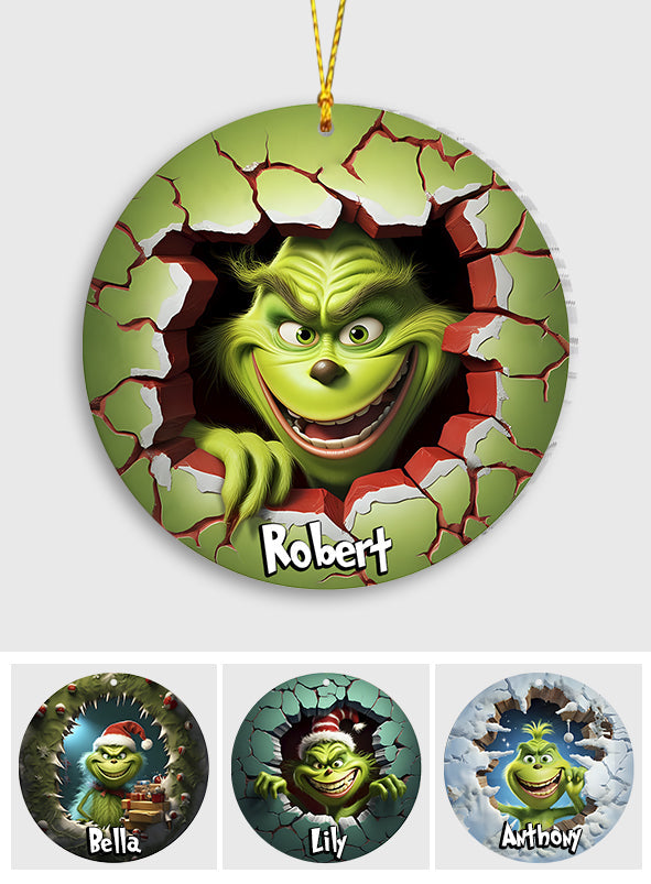 Personalized Grinch Christmas Ornament Custom Name Gift Ornament GradoCreations