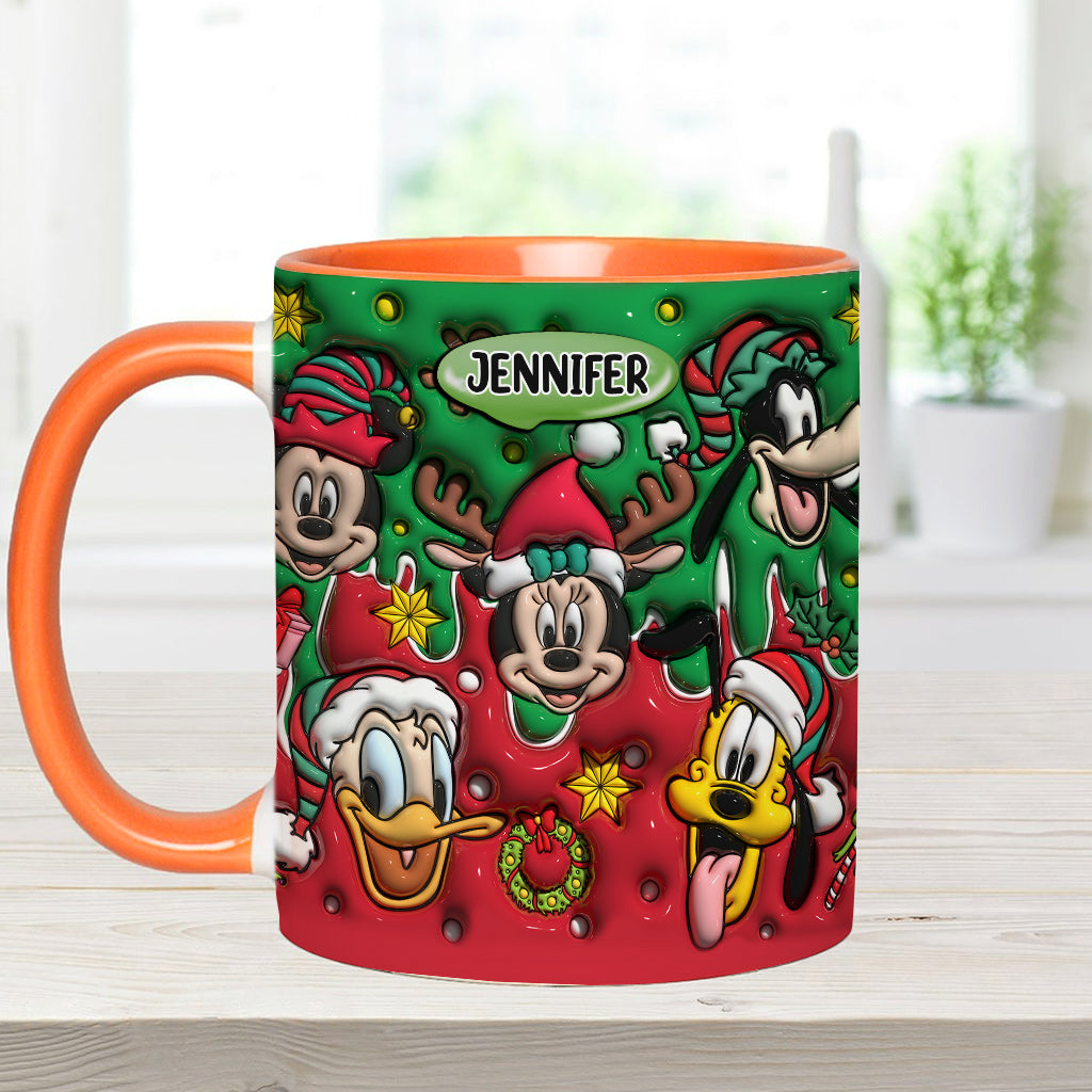 Personalized Christmas Mouse Accent Mug Custom Name Gift Accent Mug GradoCreations