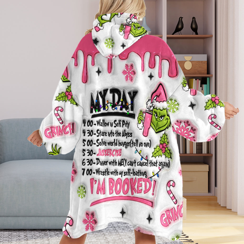 Personalized Grinch Hoodie Blanket Custom Gift for Christmas Blanket Hoodie GradoCreations