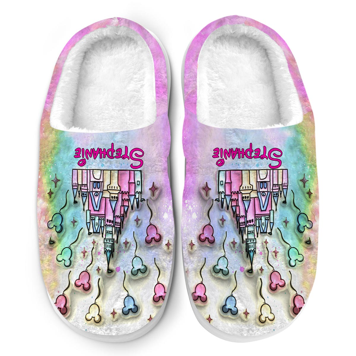 Personalized Cozy Mouse Slippers Custom Design Gift Slippers GradoCreations