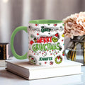 Personalized Grinch Christmas Accent Mug Custom Name Gift Accent Mug GradoCreations