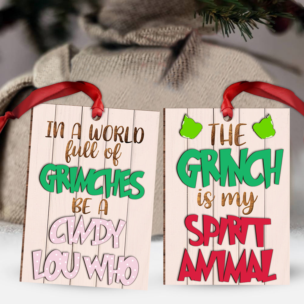 Personalized Christmas Layered Wood Ornament for Grinch Lovers Layered Wood Ornament GradoCreations