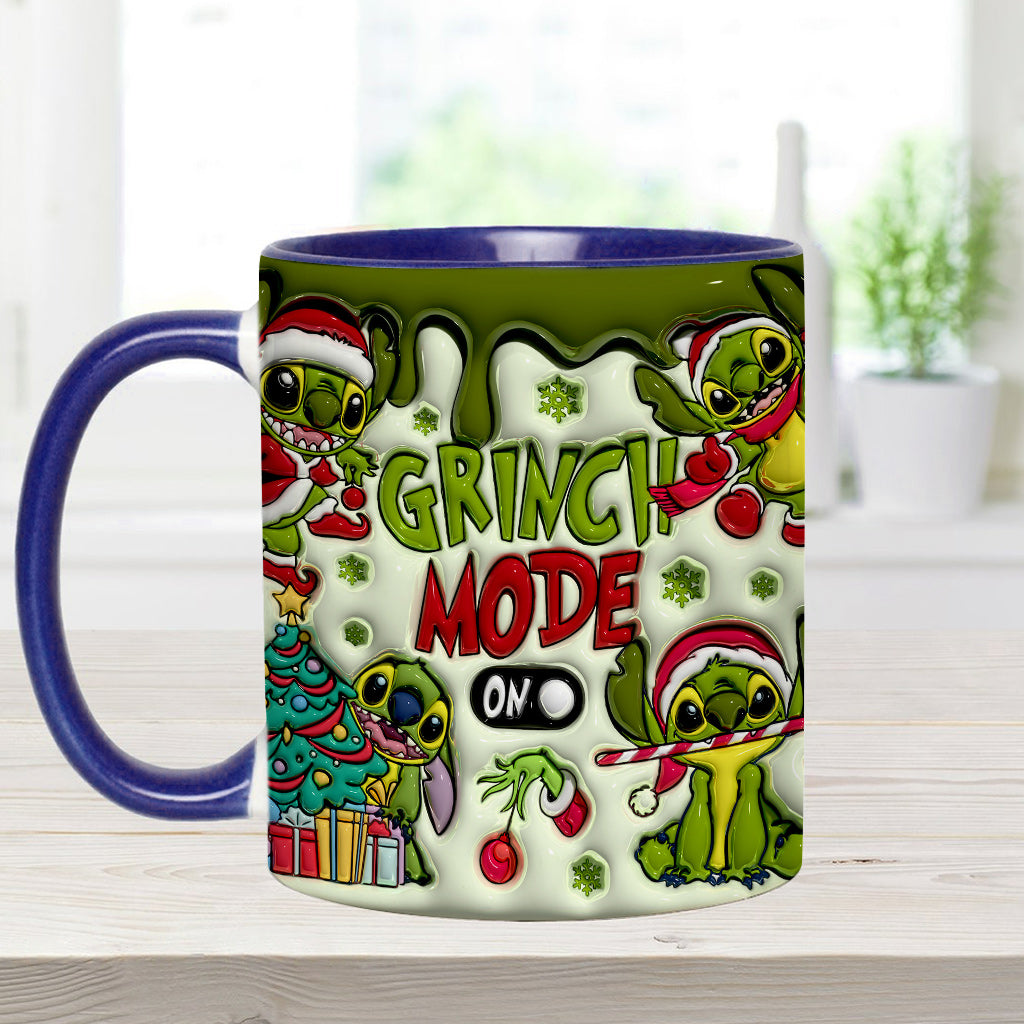 Personalized Grinch Mode Accent Mug Custom Name Gift for Christmas Accent Mug GradoCreations