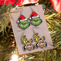 Personalized Wooden Christmas Earrings Custom Grinch Design Gift Wooden Earrings GradoCreations