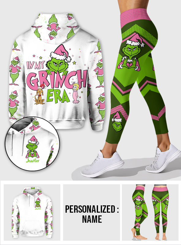 Personalized Grinch Era Christmas Hoodie and Leggings Set Hoodie & Leggings GradoCreations