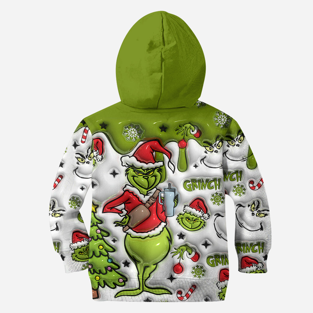 Personalized Grinch Hoodie and Leggings Set Christmas Gift Hoodie & Leggings GradoCreations