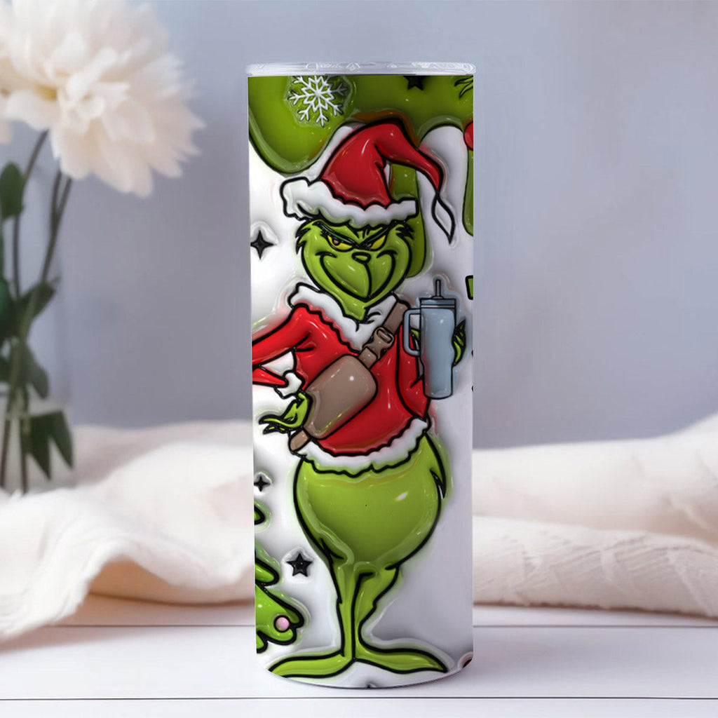 Personalized Grinch Christmas Skinny Tumbler Custom Name Gift Skinny Tumbler GradoCreations
