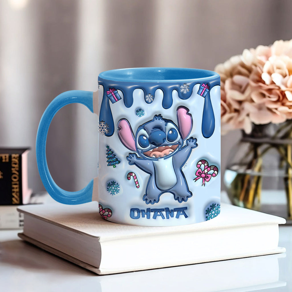 Personalized Ceramic Accent Mug Ohana Gift for Mom or Dad Accent Mug GradoCreations