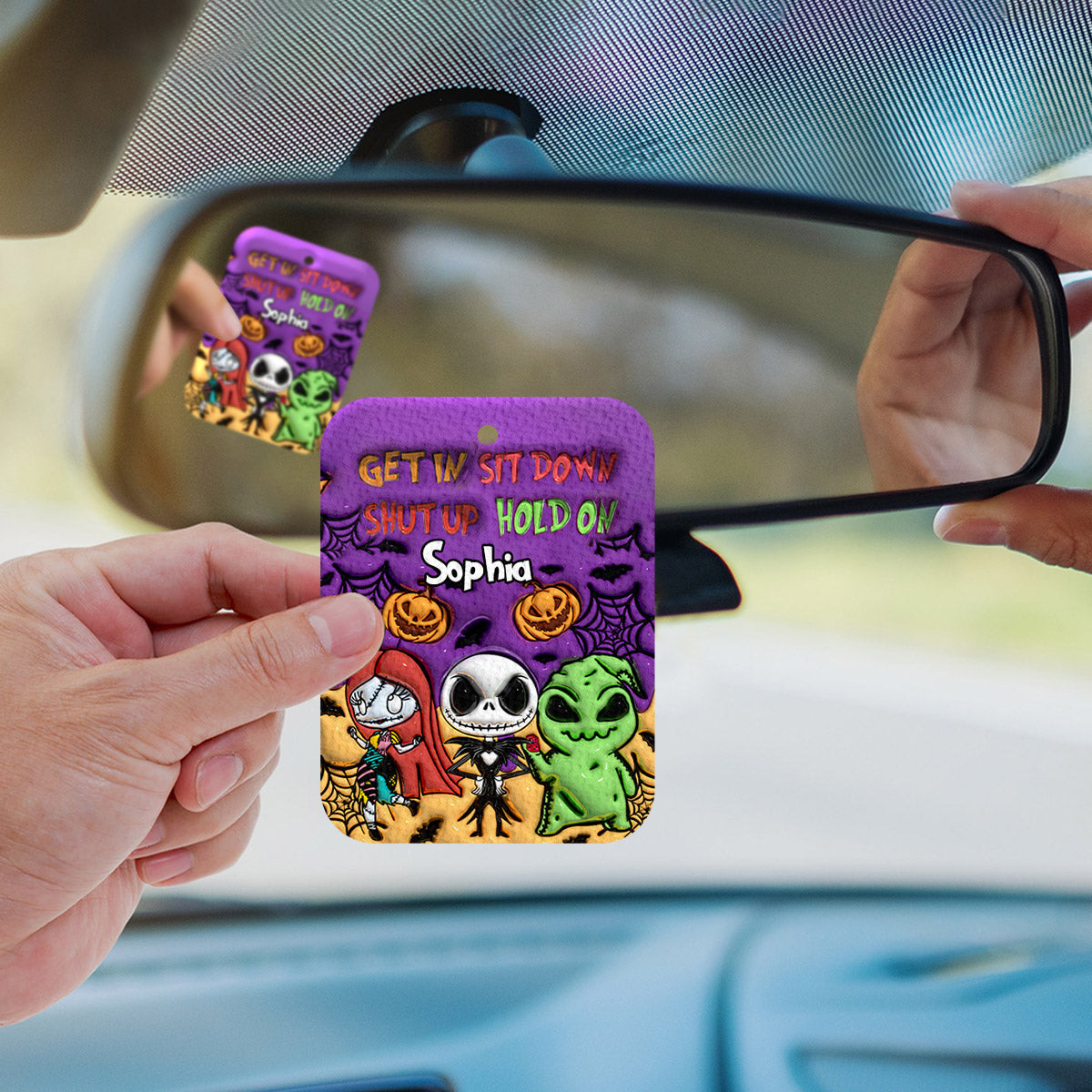 Personalized Halloween Air Freshener Custom Name Gift Rectangle Air Freshener GradoCreations