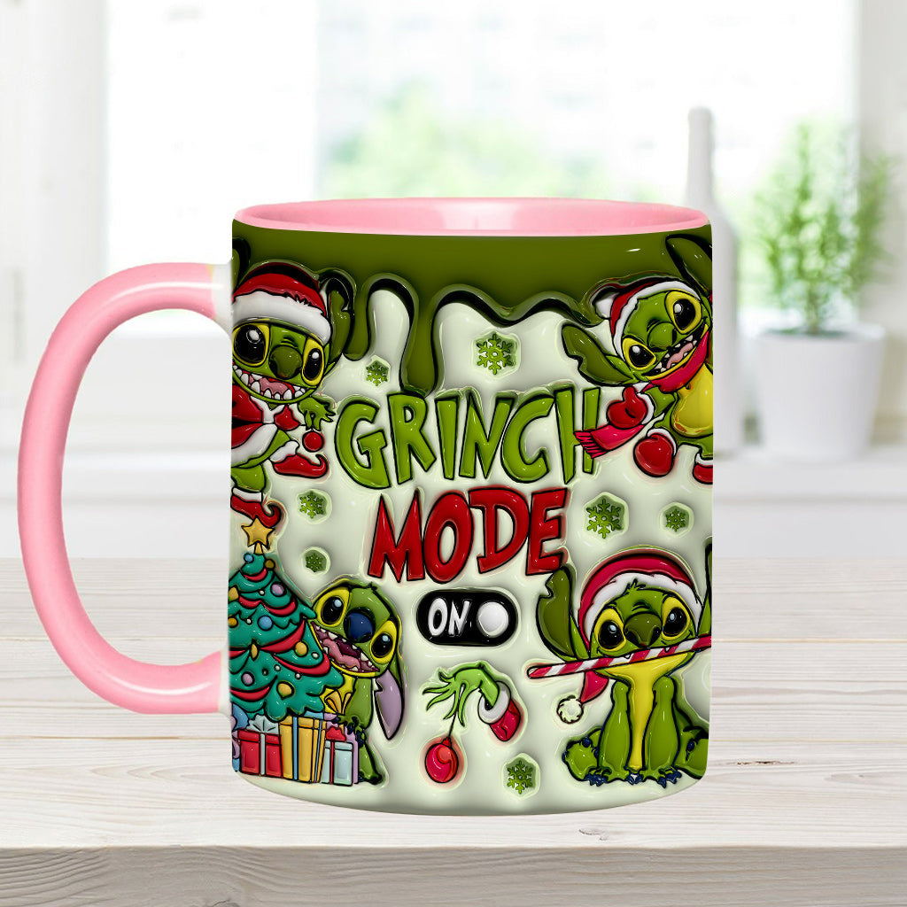 Personalized Grinch Mode Accent Mug Custom Name Gift for Christmas Accent Mug GradoCreations