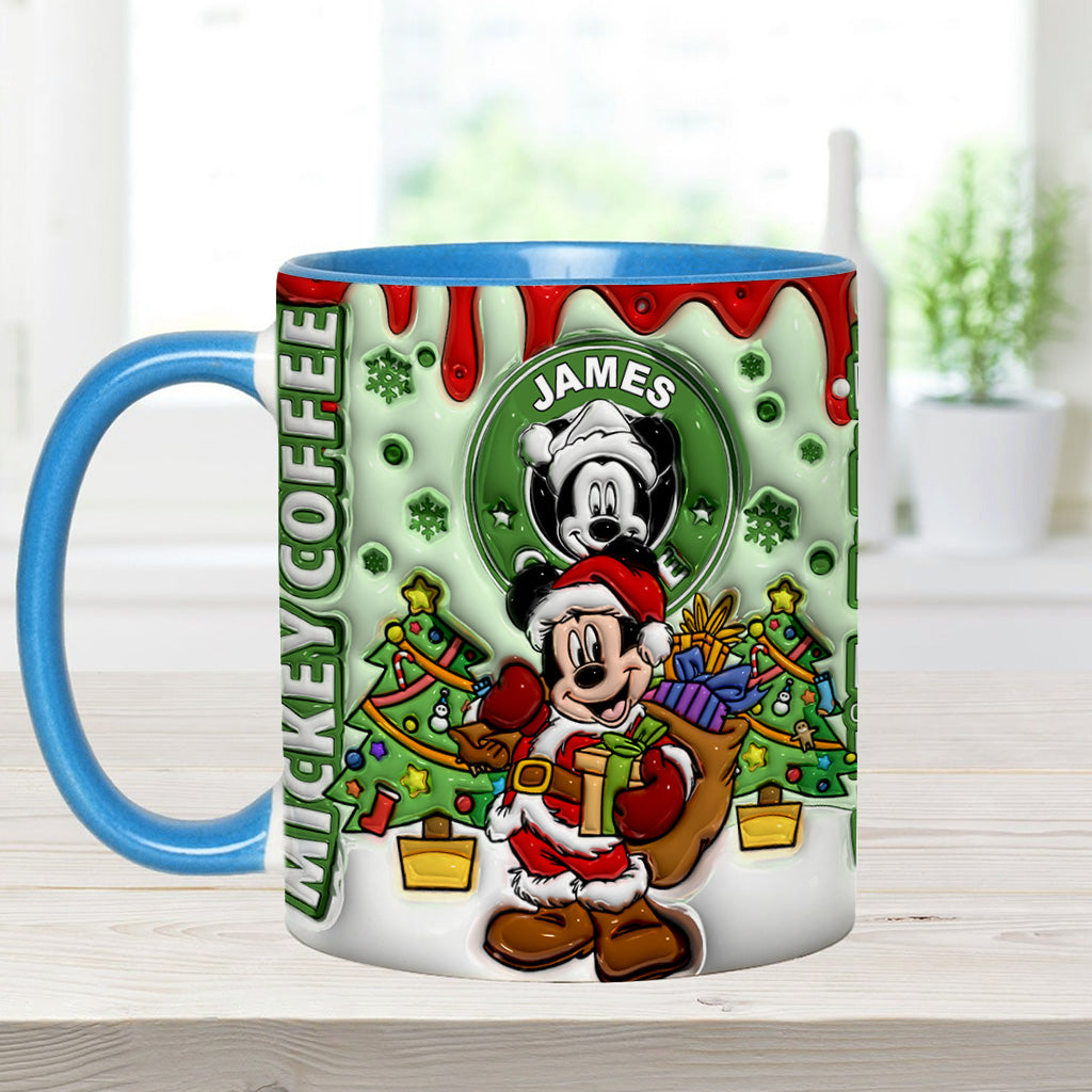 Personalized Christmas Mouse Accent Mug Custom Name Gift Accent Mug GradoCreations