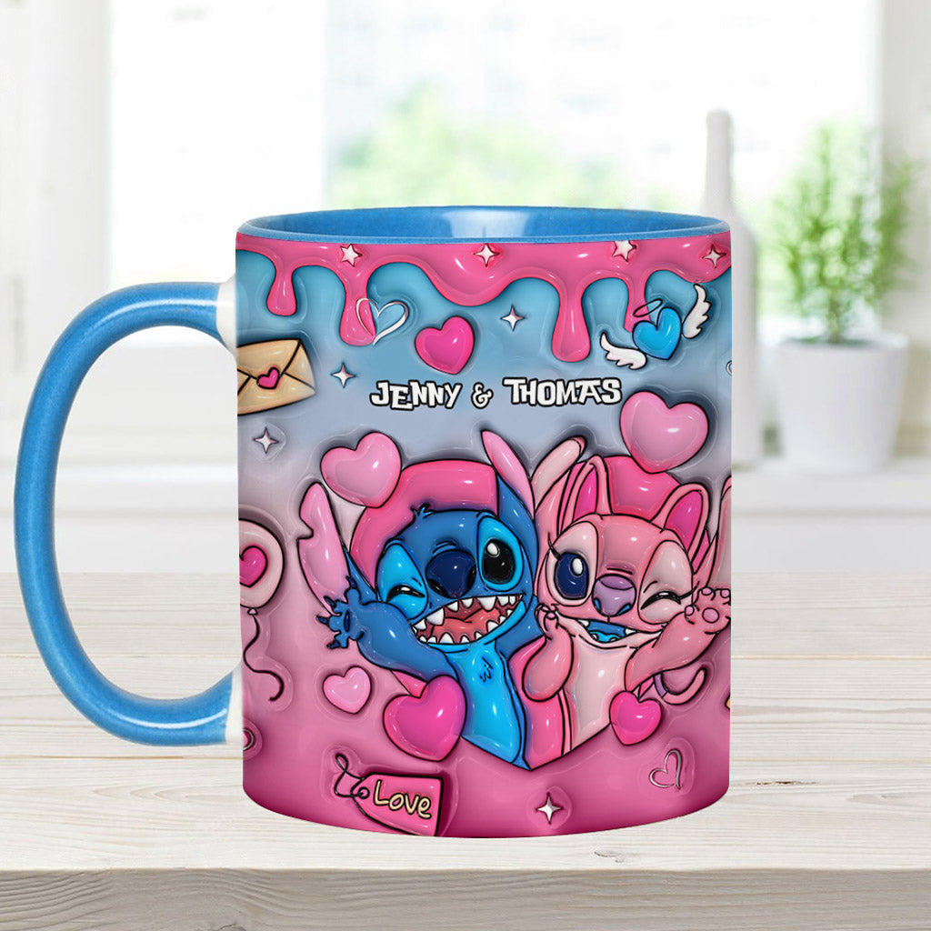 Personalized Ohana Accent Mug Custom Names Gift for Couples Accent Mug GradoCreations