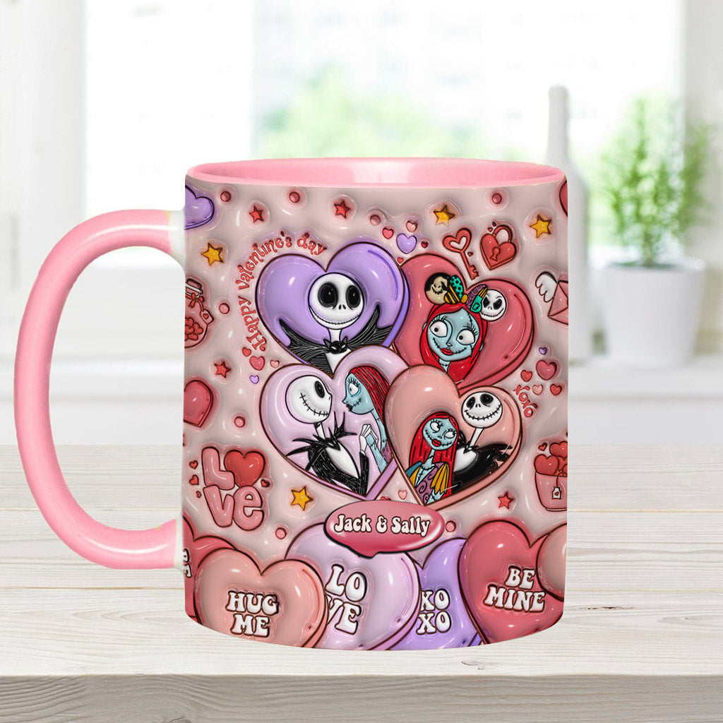 Personalized Valentine's Day Accent Mug Custom Name Gift for Couples Accent Mug GradoCreations