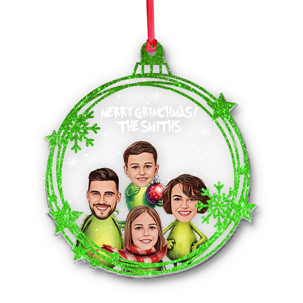 Personalized Merry Grinchmas One-sided Ornament Custom Family Gift One-sided Ornament GradoCreations