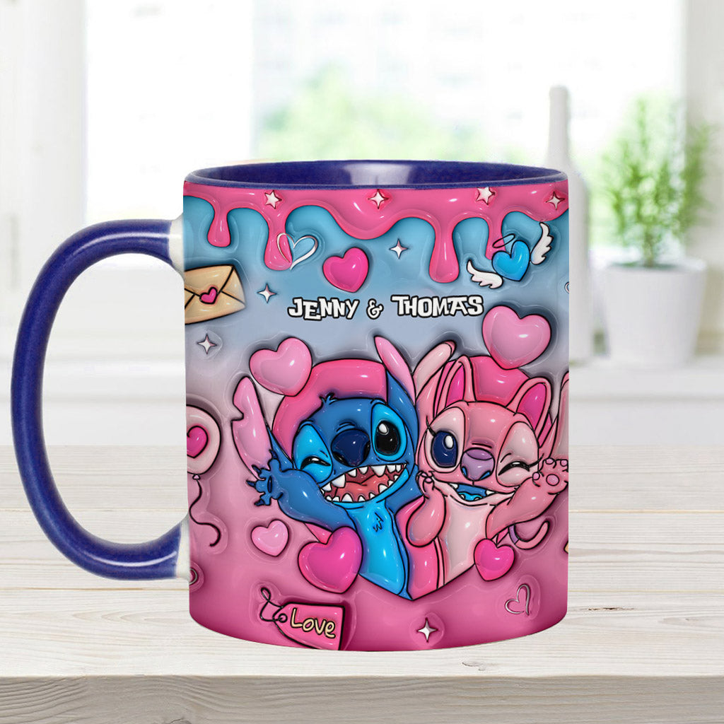 Personalized Ohana Accent Mug Custom Names Gift for Couples Accent Mug GradoCreations