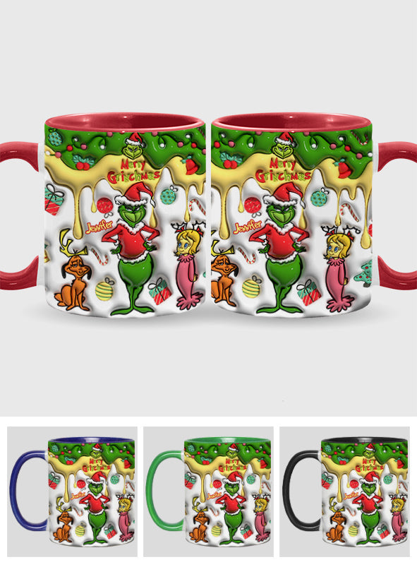 Personalized Merry Grinchmas Accent Mug Custom Name Gift Accent Mug GradoCreations
