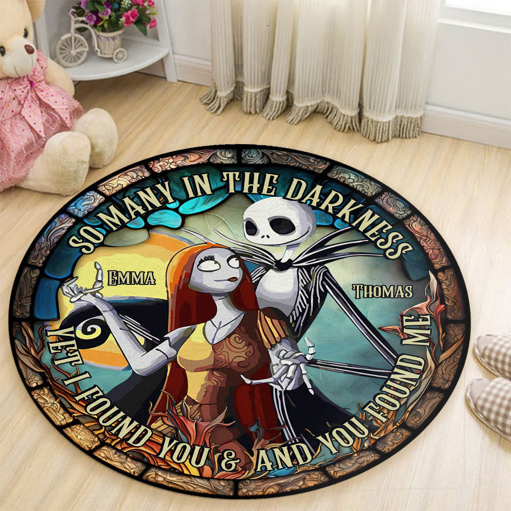 Personalized Stained Glass Round Rug Custom Couple Gift Round Rug GradoCreations