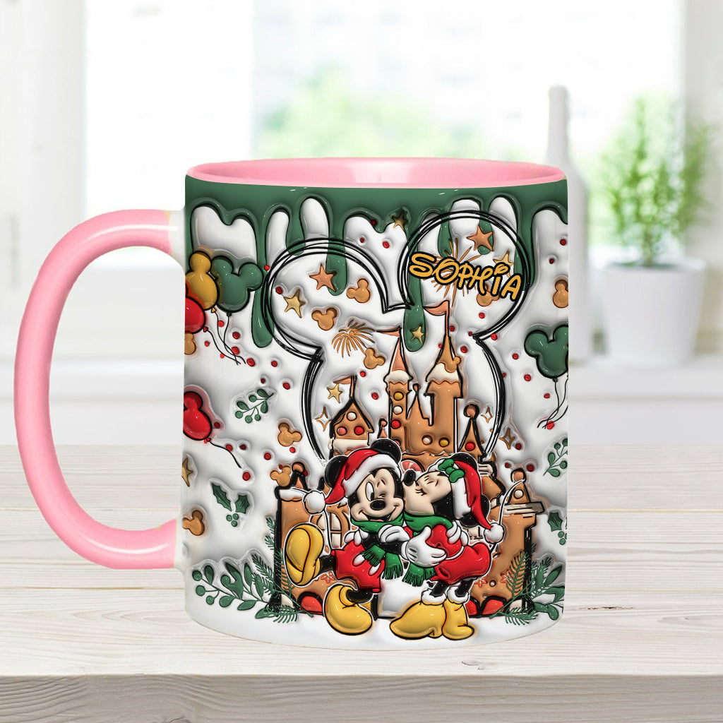 Personalized Christmas Mouse Accent Mug Custom Name Gift Accent Mug GradoCreations