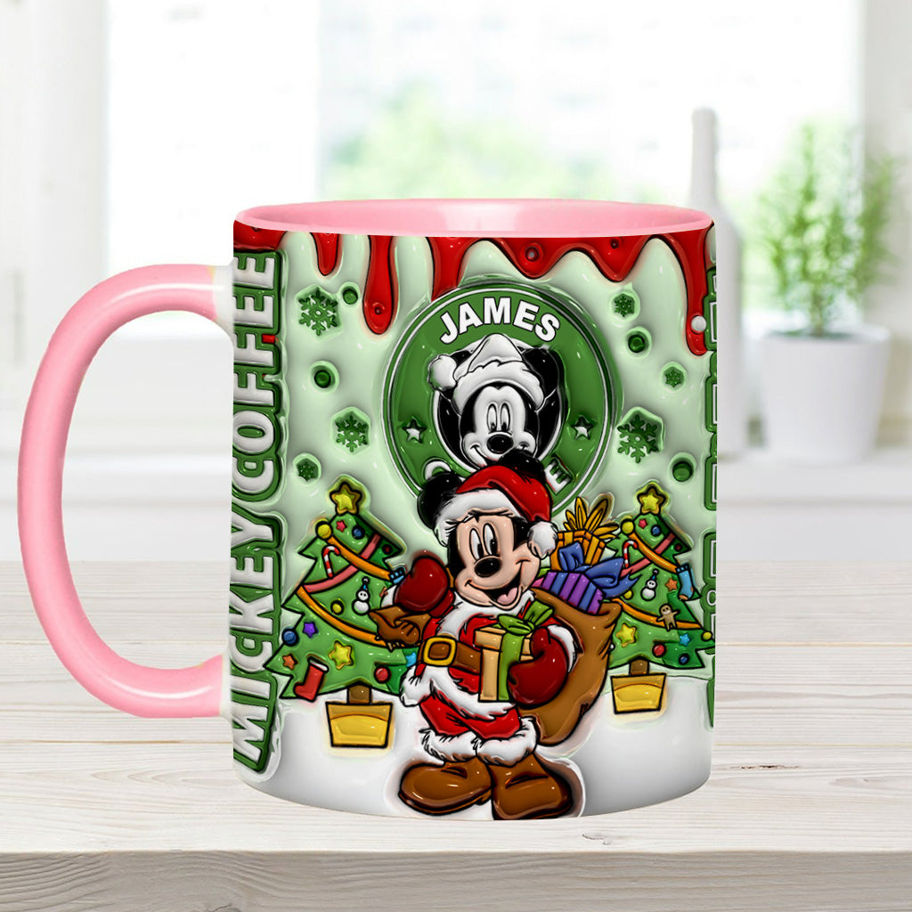 Personalized Christmas Mouse Accent Mug Custom Name Gift Accent Mug GradoCreations
