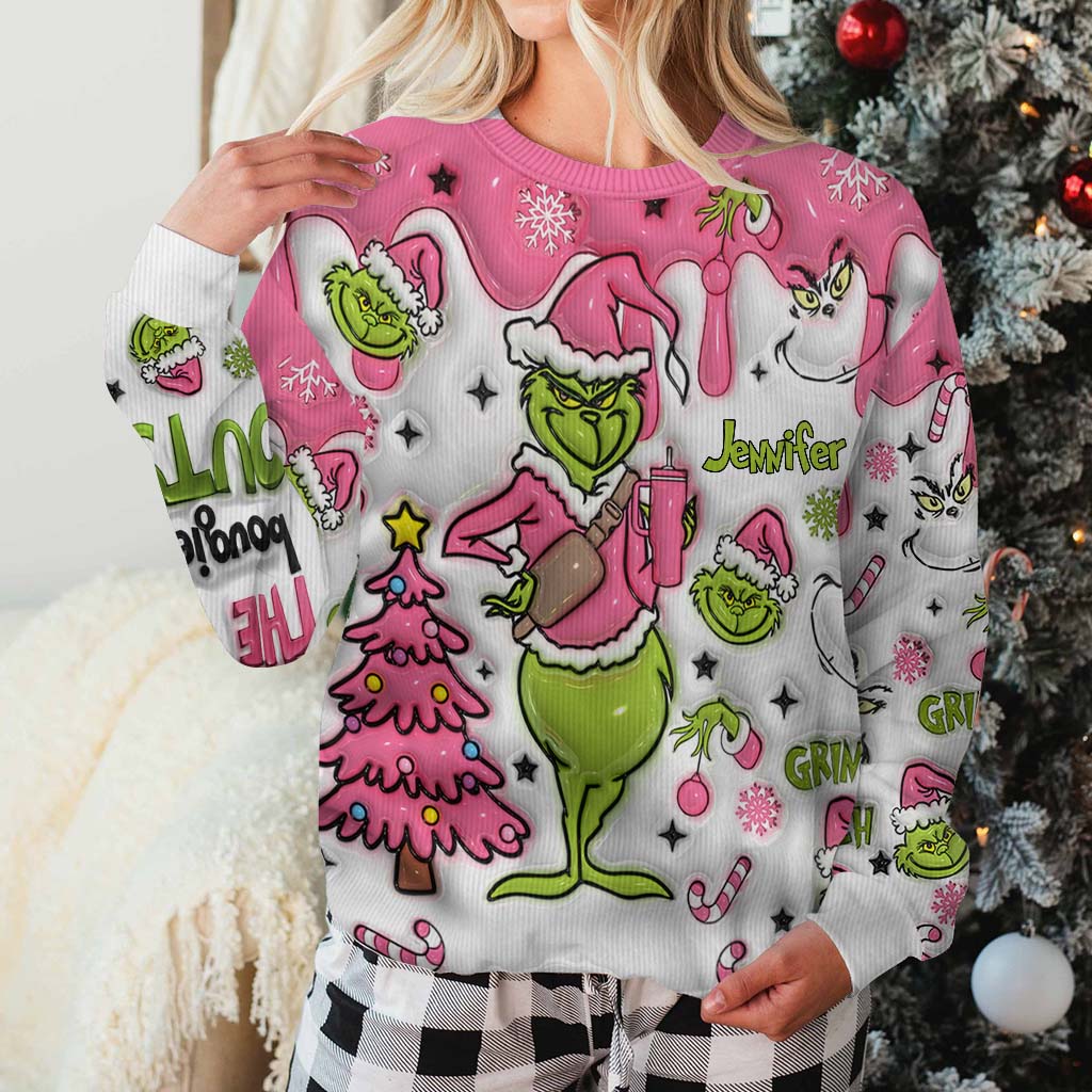Personalized Grinch Ugly Christmas Sweater Gift for Mom Ugly Sweater GradoCreations