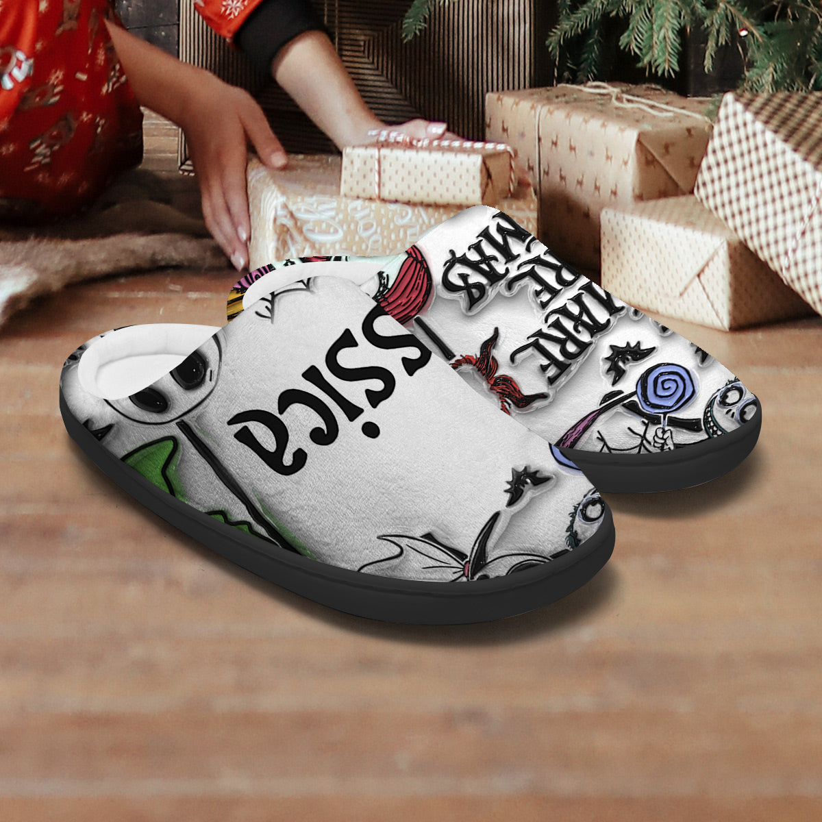 Personalized Nightmare Slippers Cozy Custom Design Gift Slippers GradoCreations