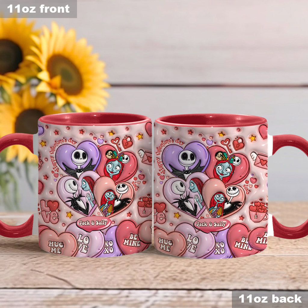Personalized Valentine's Day Accent Mug Custom Name Gift for Couples Accent Mug GradoCreations