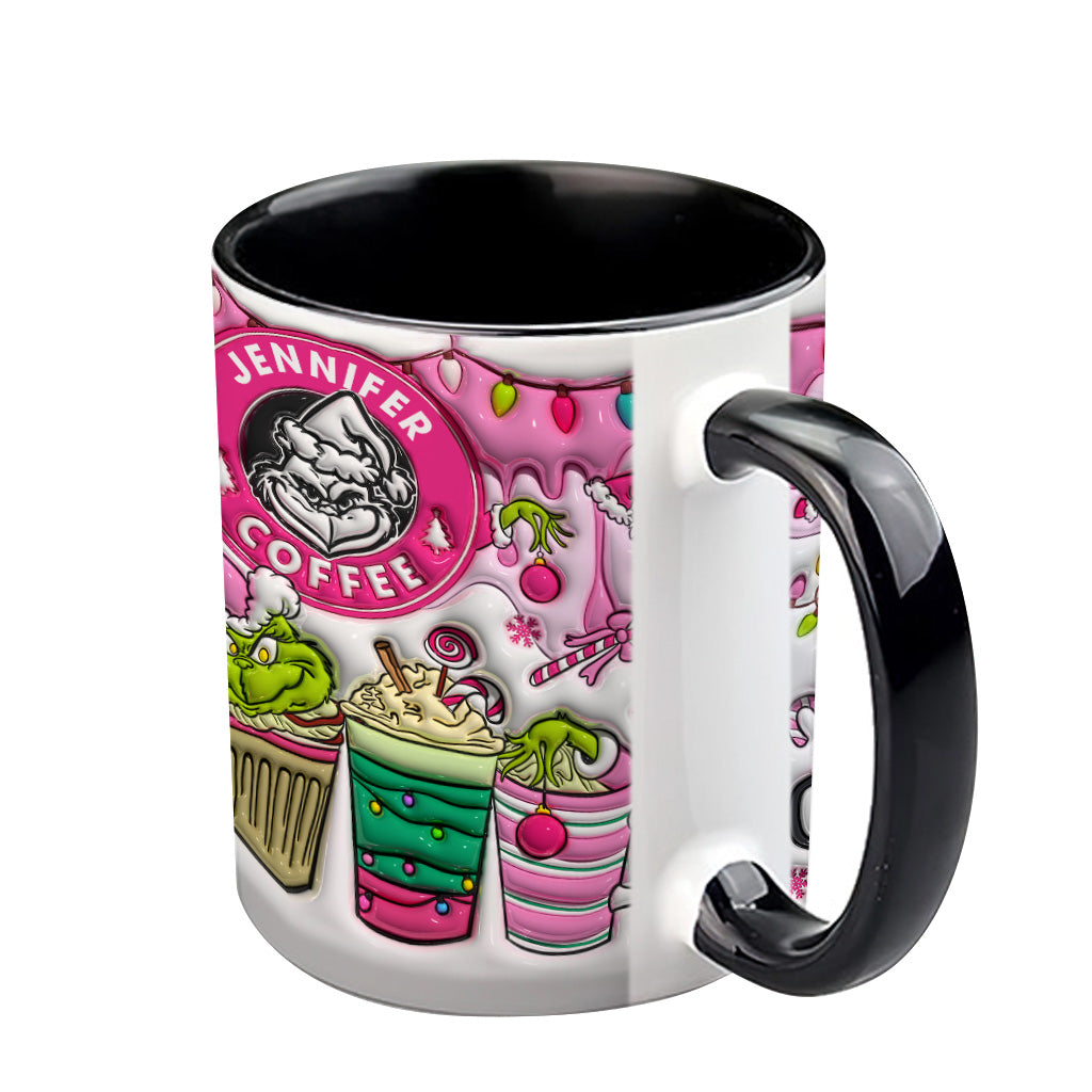 Personalized Grinchmas Coffee Accent Mug Custom Gift for Christmas Accent Mug GradoCreations