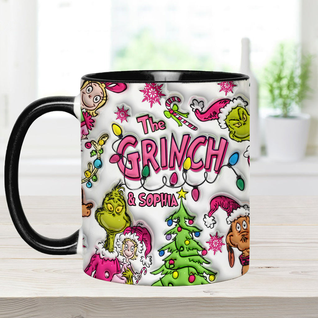 Personalized Grinch Accent Mug Custom Name Christmas Gift Accent Mug GradoCreations