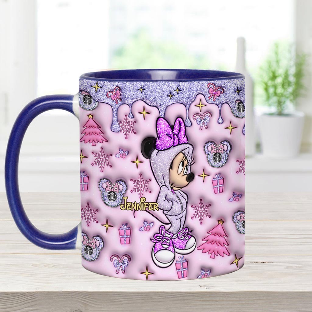 Personalized Christmas Accent Mug with Glittery Design for Mom Accent Mug GradoCreations