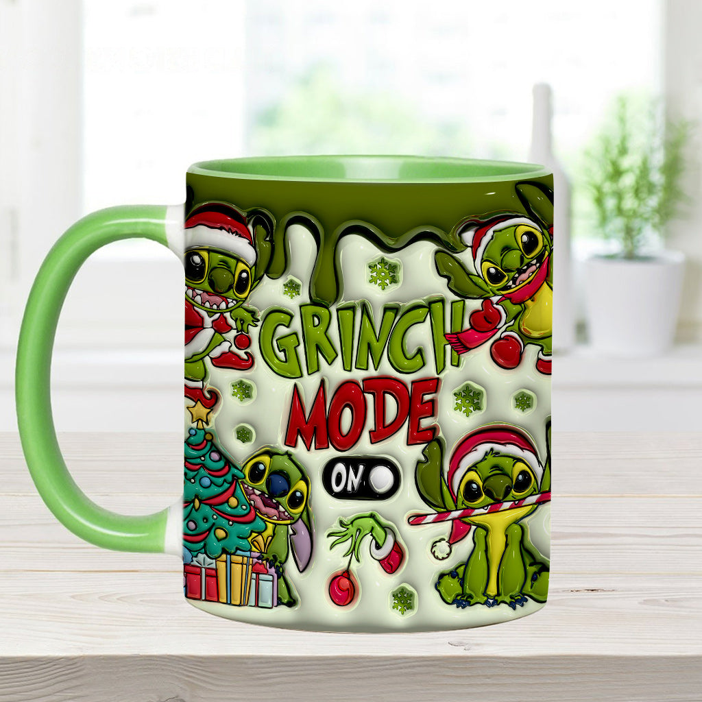 Personalized Grinch Mode Accent Mug Custom Name Gift for Christmas Accent Mug GradoCreations
