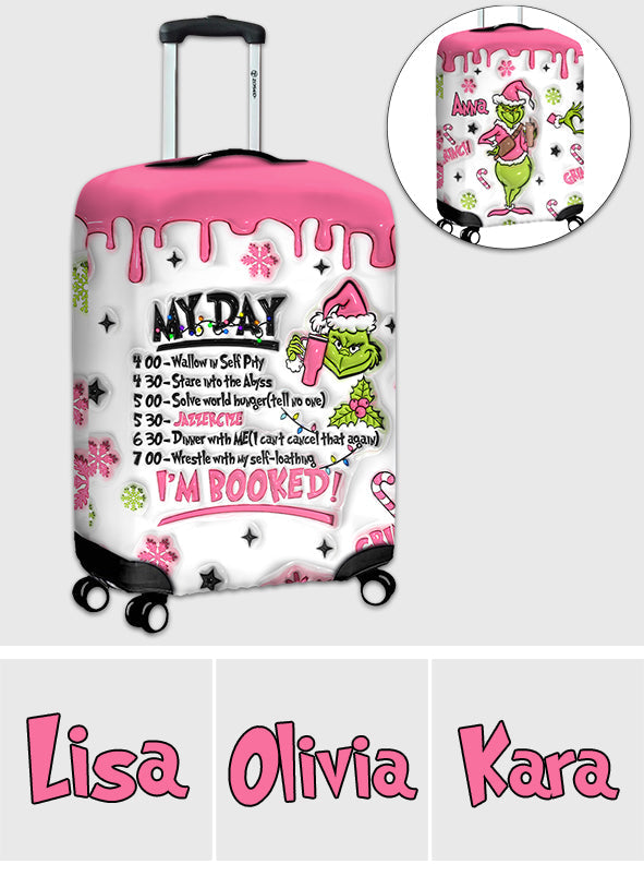 Personalized Christmas Luggage Cover Custom Name Grinch Design Luggage Cover GradoCreations