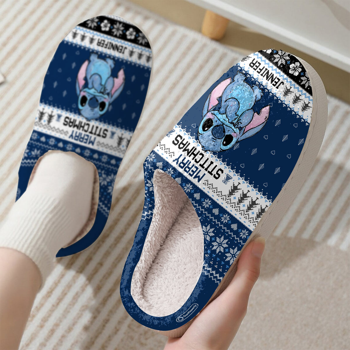Personalized Ohana Slippers with Custom Name for Christmas Gift Slippers GradoCreations