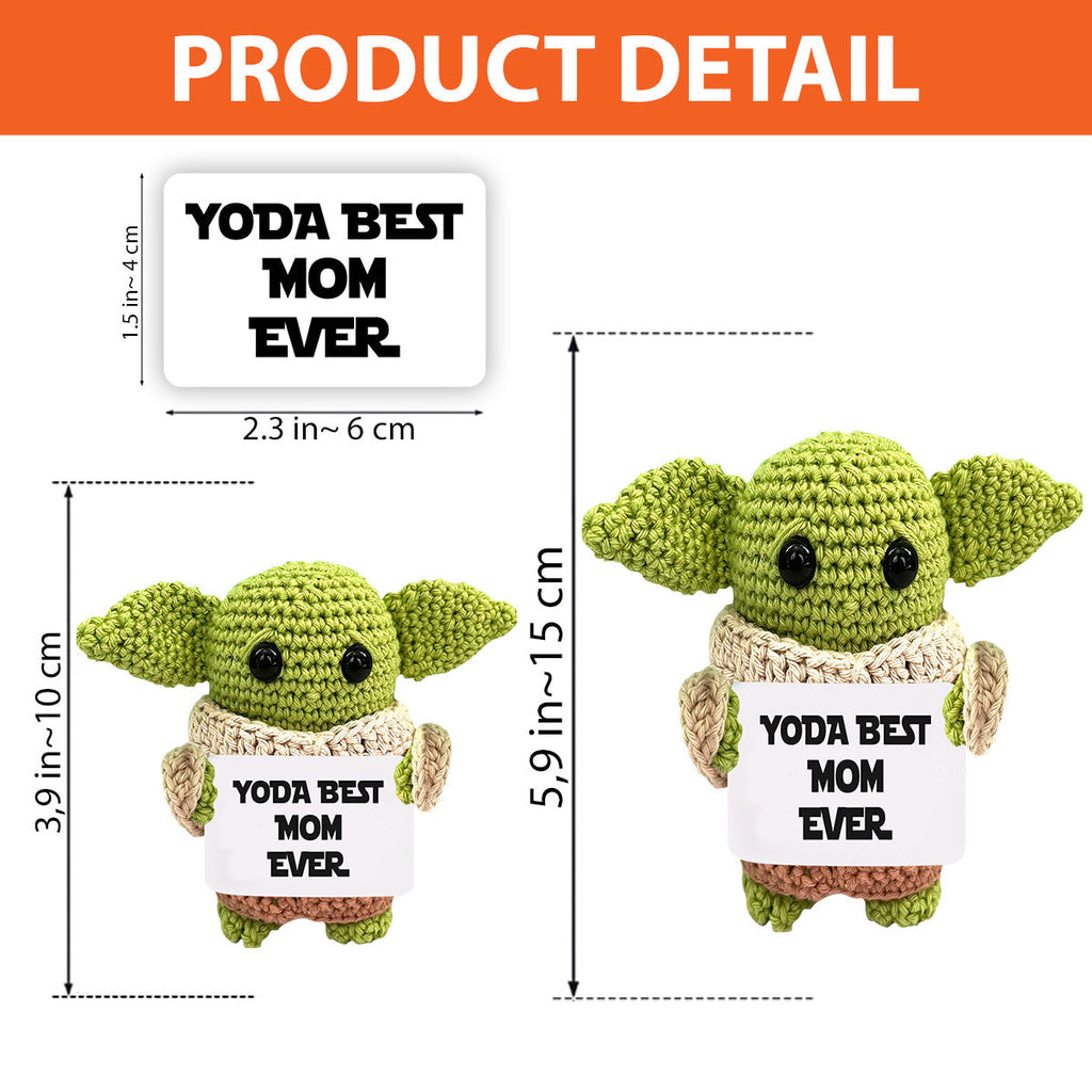 Personalized Hand Knitted Yoda Figurine Gift for Mom/Dad/Family Hand Knitted Figurine GradoCreations