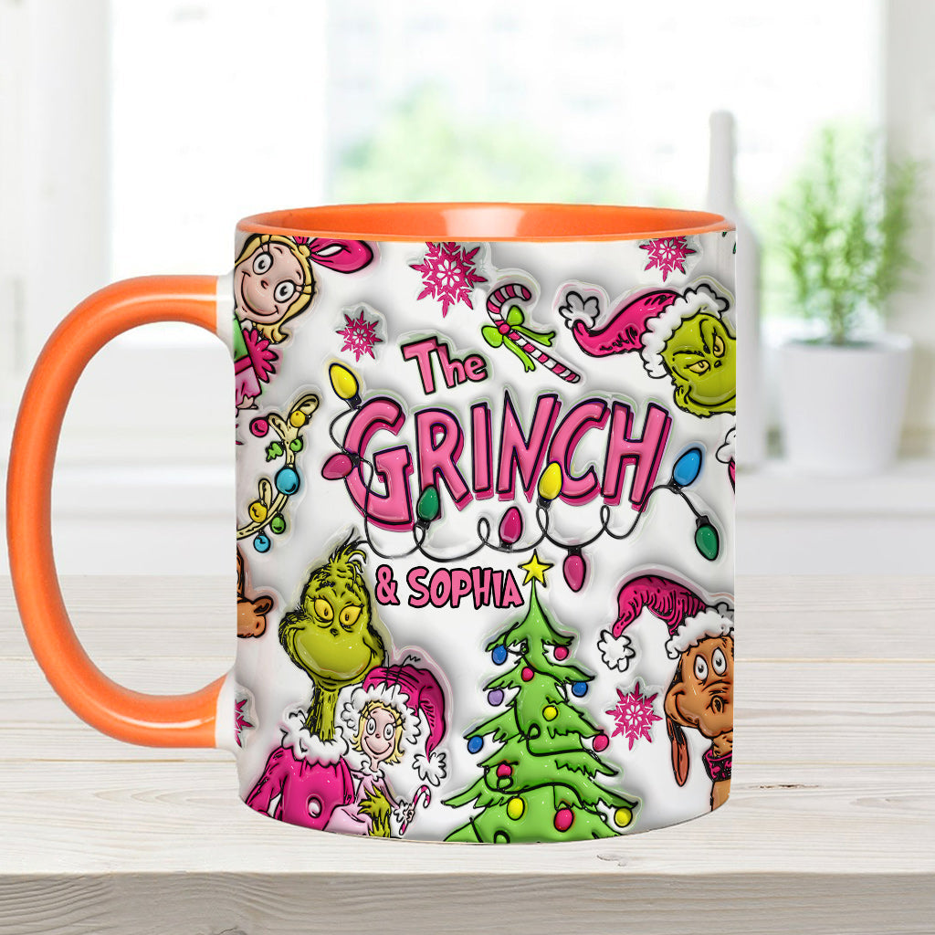 Personalized Grinch Accent Mug Custom Name Christmas Gift Accent Mug GradoCreations