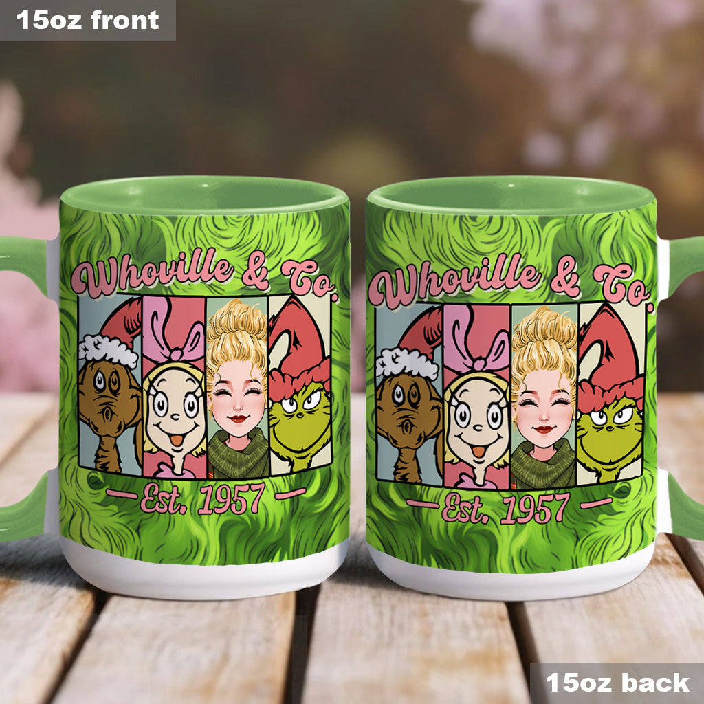 Personalized Holiday Accent Mug Custom Name Whoville Gift Accent Mug GradoCreations