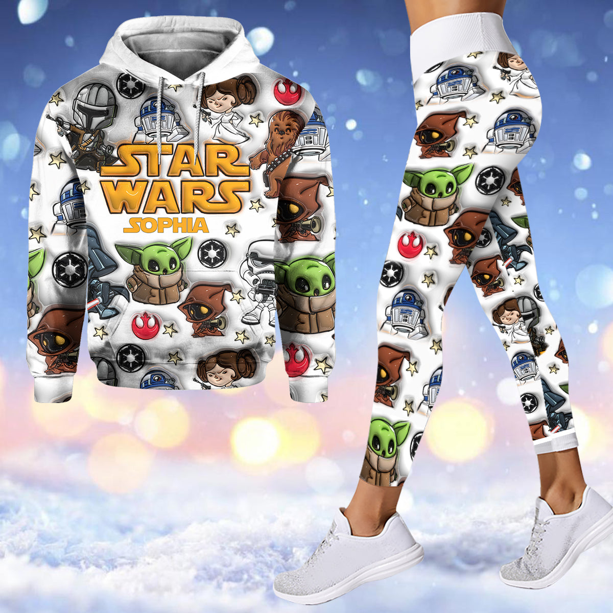 Personalized Star Wars Hoodie and Leggings Set Custom Name Gift Hoodie & Leggings GradoCreations